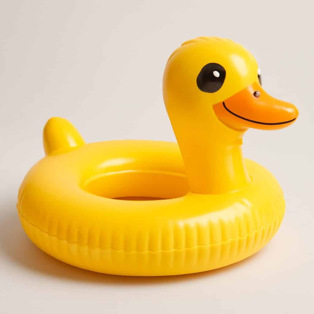 Bouée canard bleu et blanc pour piscine présenté seul