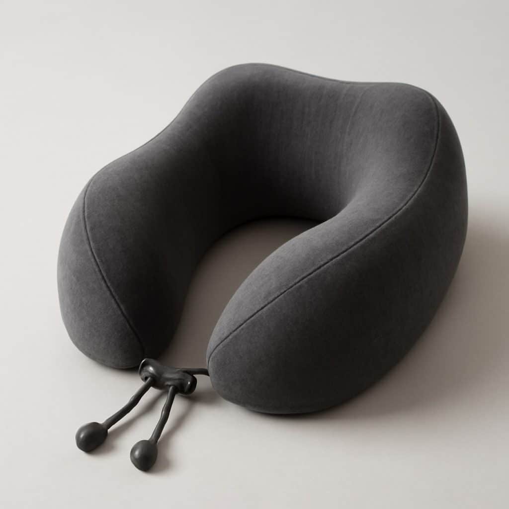 Coussin de voyage pliable mémoire de forme présenté seul