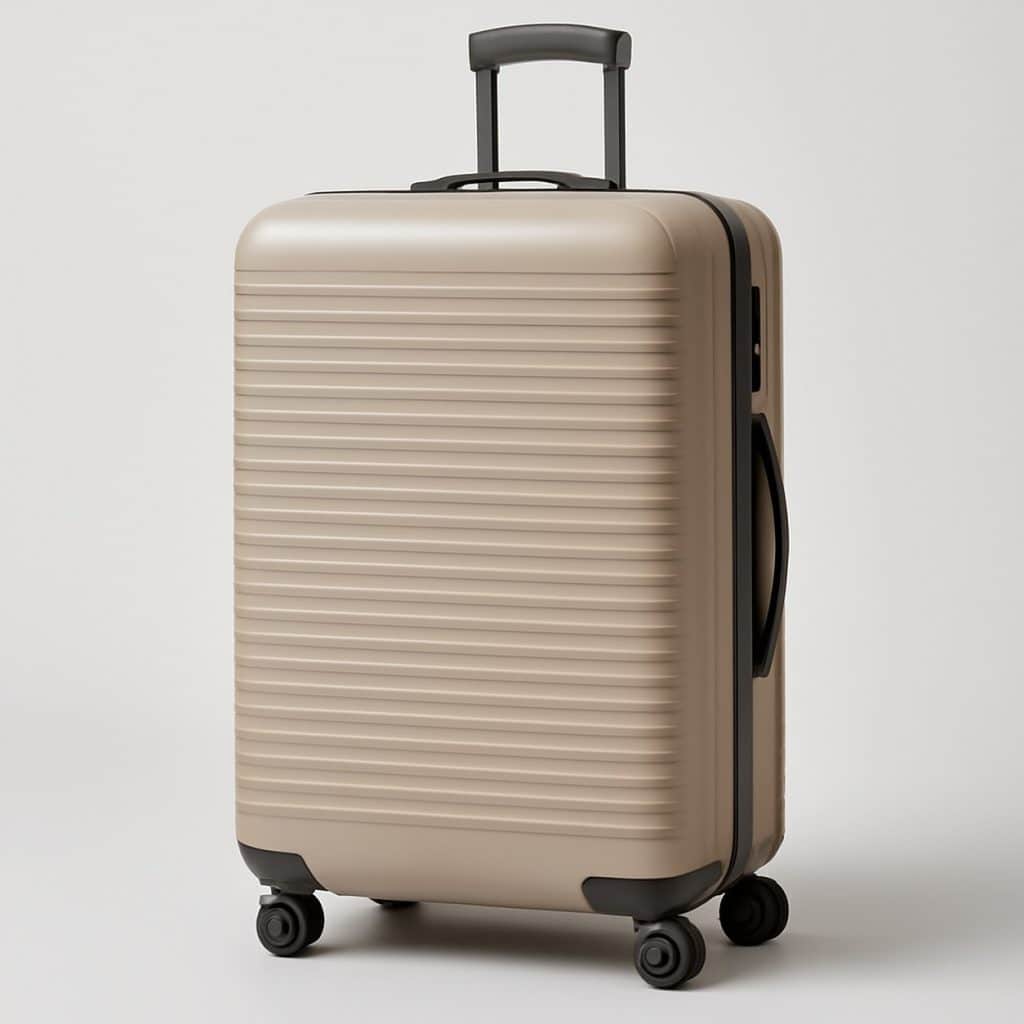 Grande valise rigide avec roulettes présenté seul