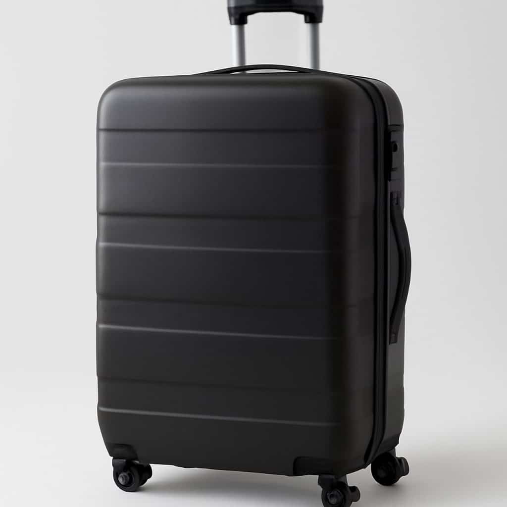 Grande valise rigide pour voyages au long cours présenté seul