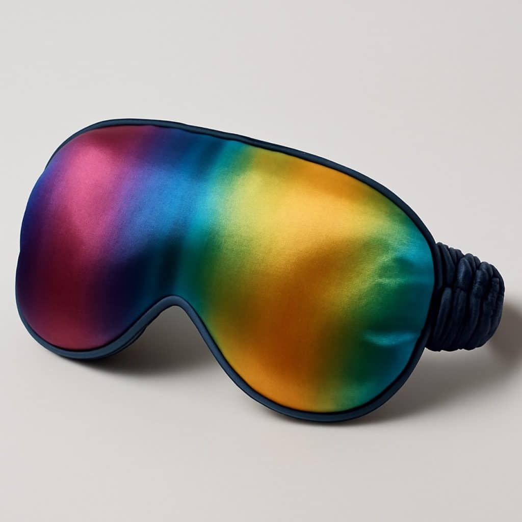 Masque de sommeil 3D en soie multicolore présenté seul