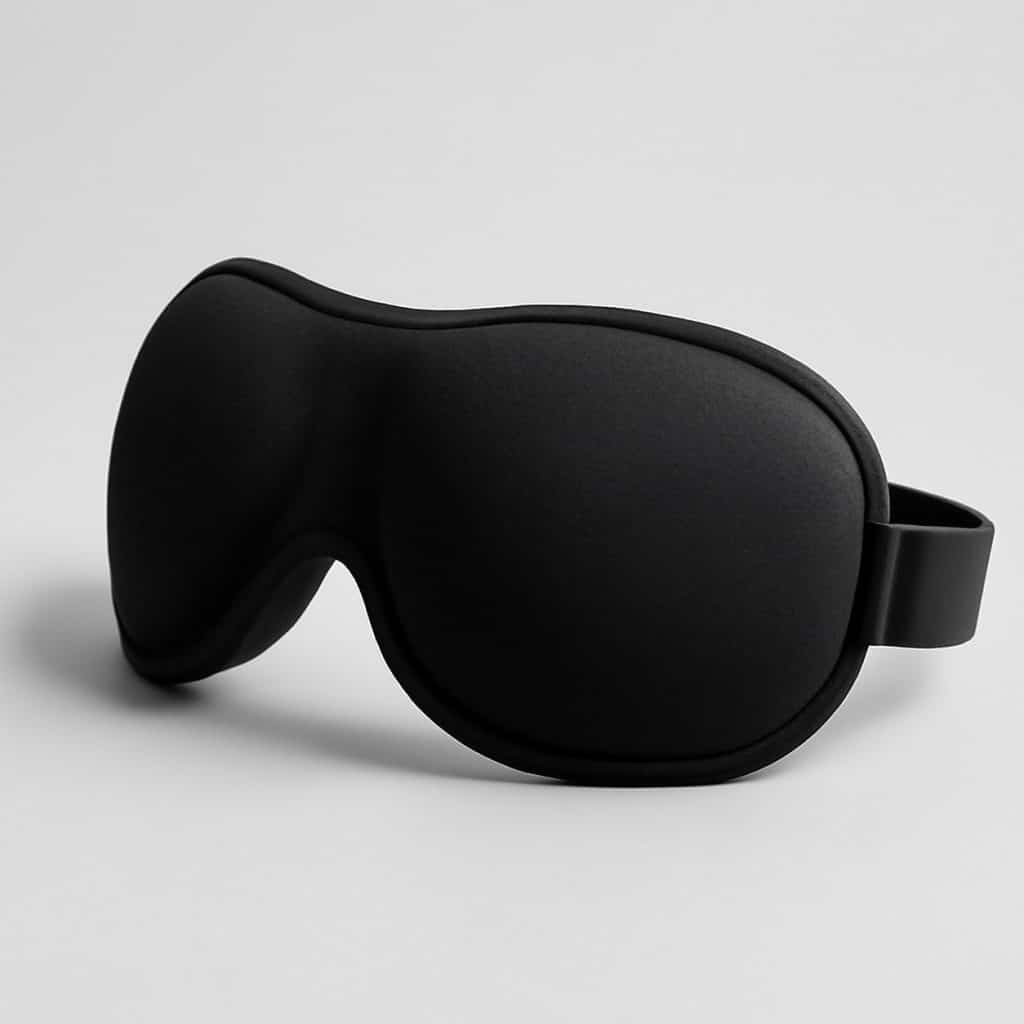 Masque de sommeil 3D ergonomique en polyester présenté seul