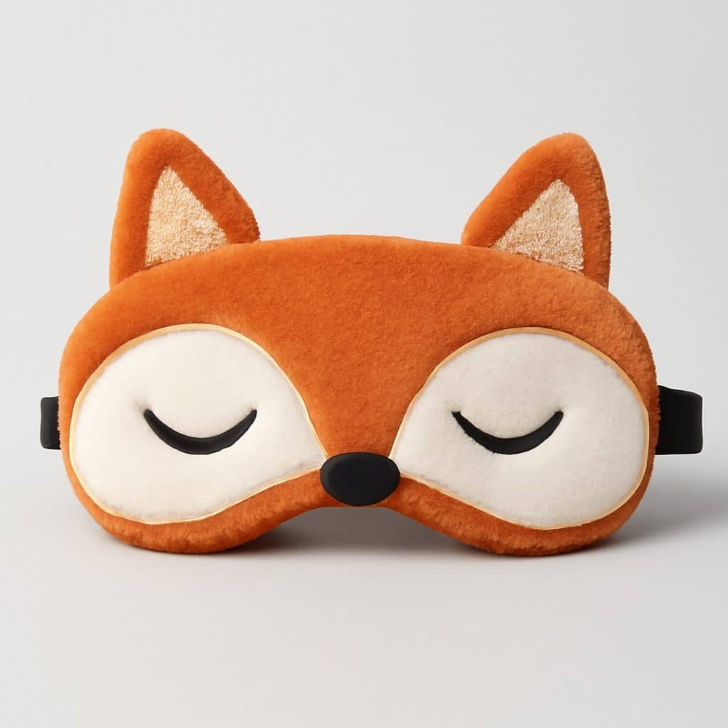 Masque de sommeil 3D renard pour enfants et adultes présenté seul