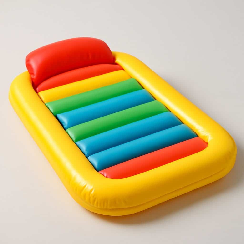 Matelas gonflable multicolore pour enfant présenté seul