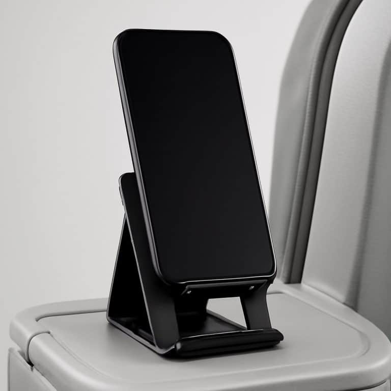 Support pliable pour téléphone en avion présenté seul