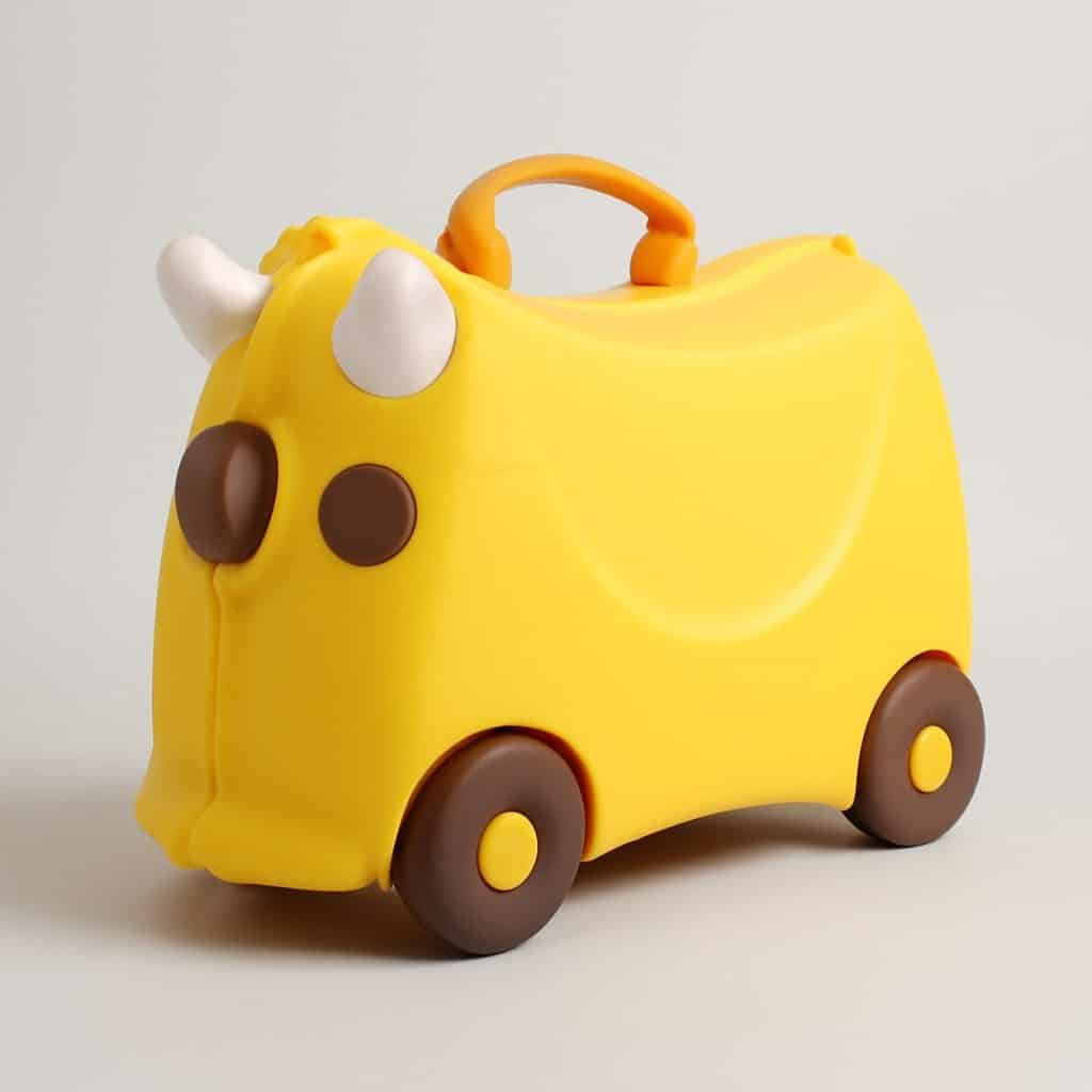 Valise enfant à chevaucher colorée présenté seul
