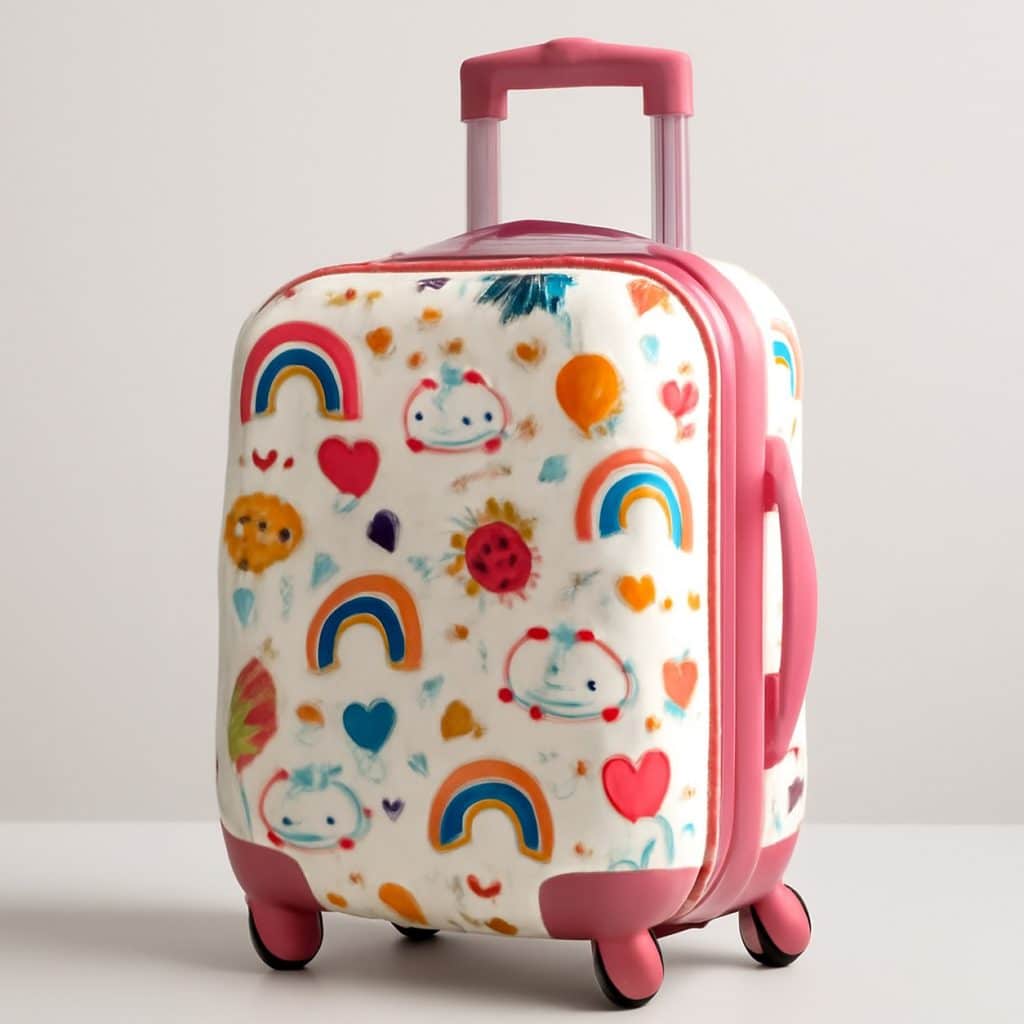 Valise enfant sur roulettes amusante présenté seul