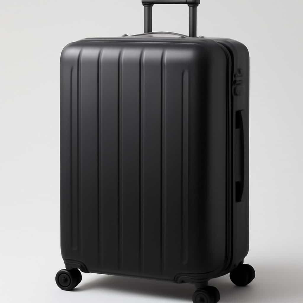 Valise rigide légère à roulettes présenté seul